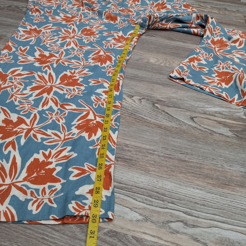 Denim & Co. Naturals Printed Wide Leg Linen Blend Pants Plus Size 3X - Picture 10 of 11